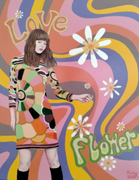 Zeitgenössisches Werk mit dem Titel « Flower Power 1 », Erstellt von RICHY WAM K