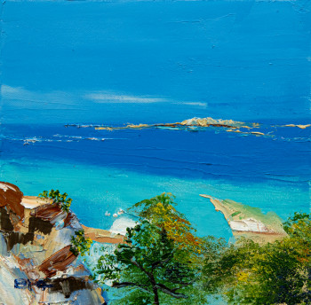 Zeitgenössisches Werk mit dem Titel « Calanque - Huile au couteau », Erstellt von PATRICK BAUQUEL