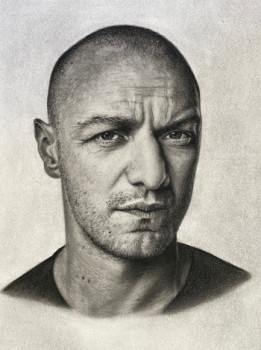 Zeitgenössisches Werk mit dem Titel « Portrait de James MAcAvoy », Erstellt von JESS.C.ART