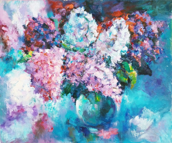 Zeitgenössisches Werk mit dem Titel « Éclat de Fleurs », Erstellt von IRYNA MALYNOVSKA