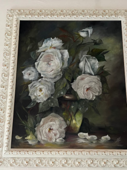 Zeitgenössisches Werk mit dem Titel « Les roses blanches », Erstellt von STEFANI