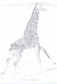 Zeitgenössisches Werk mit dem Titel « Giraffe », Erstellt von ABDELGHAFAR