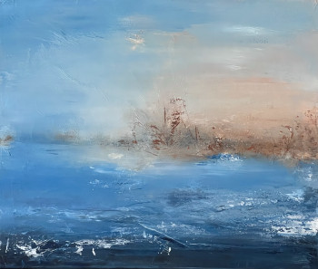 Zeitgenössisches Werk mit dem Titel « Brume bleue 2 », Erstellt von SANDRINE BELMONT