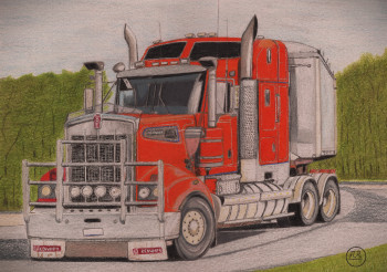 Zeitgenössisches Werk mit dem Titel « Kenworth T908 », Erstellt von PIRDESSINS