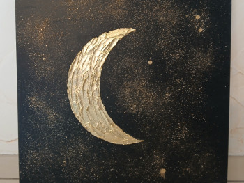 Zeitgenössisches Werk mit dem Titel « Lune d'or », Erstellt von MIMIE