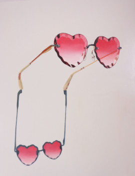 Zeitgenössisches Werk mit dem Titel « Heart Shaped Glasses #1 », Erstellt von ASUPERNOVA STUDIO