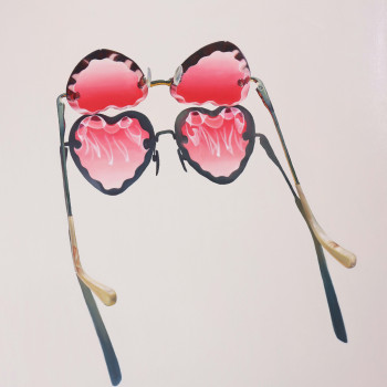 Zeitgenössisches Werk mit dem Titel « Heart Shaped Glasses #3 », Erstellt von ASUPERNOVA STUDIO