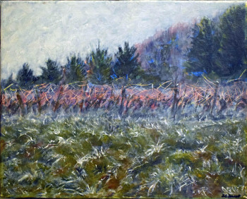 Zeitgenössisches Werk mit dem Titel « Frosted Vineyards II », Erstellt von SBBOURSOT