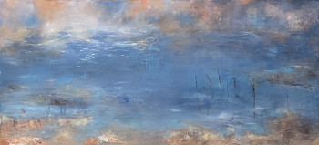 Zeitgenössisches Werk mit dem Titel « Brume Bleue 3 », Erstellt von SANDRINE BELMONT