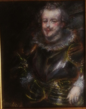 Zeitgenössisches Werk mit dem Titel « D'après Anthony Van Dyck, Homme en Armure Noble », Erstellt von LA CIGOGNE