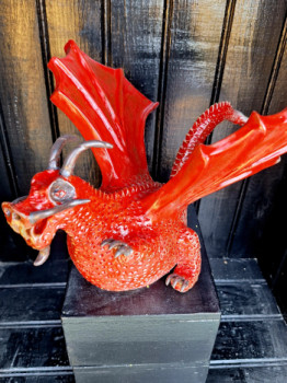 Zeitgenössisches Werk mit dem Titel « Dragon », Erstellt von LES POTS DU LéZARD