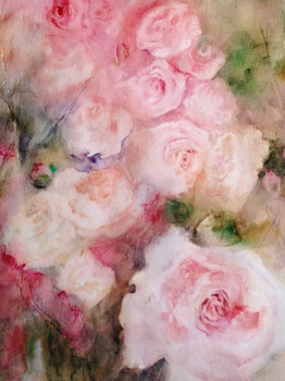 Zeitgenössisches Werk mit dem Titel « Rosa Rosa Rosam », Erstellt von NICOLE FAIVRE-SIMOES