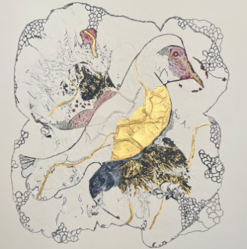 Zeitgenössisches Werk mit dem Titel « Kintsugi bird », Erstellt von CANDICE LARTIGUE