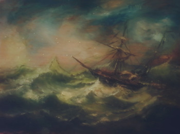 Zeitgenössisches Werk mit dem Titel « D'après Carl Frederik Sorensen, Storm on the North Sea », Erstellt von LA CIGOGNE