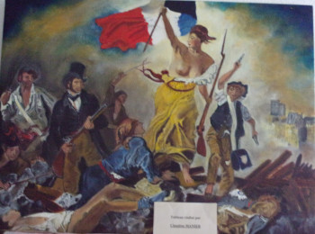 Zeitgenössisches Werk mit dem Titel « Liberté guidant le peuple », Erstellt von CLAUDINE MANIER