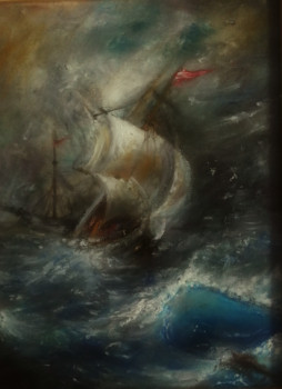 Zeitgenössisches Werk mit dem Titel « D'après Aivazovski, Storm on the Arctic Sea », Erstellt von LA CIGOGNE