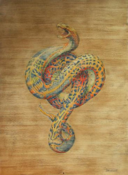 Zeitgenössisches Werk mit dem Titel « Serpent Tatooer », Erstellt von T*NGUY