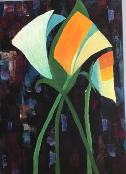 Zeitgenössisches Werk mit dem Titel « Tulipes 2 », Erstellt von JACQUELINE