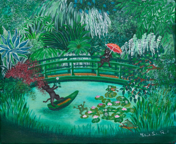 Zeitgenössisches Werk mit dem Titel « Les amoureux de Giverny/Falling in love in Giverny », Erstellt von YOLANDE SALMON-DUVAL