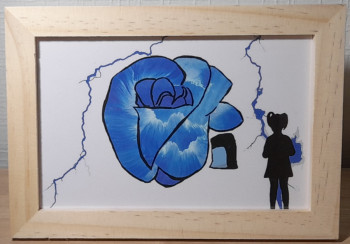 Zeitgenössisches Werk mit dem Titel « La Rose Bleue », Erstellt von CRéAWILL