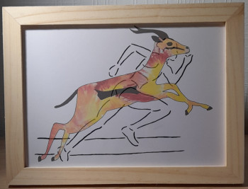 Zeitgenössisches Werk mit dem Titel « Gazelle », Erstellt von CRéAWILL