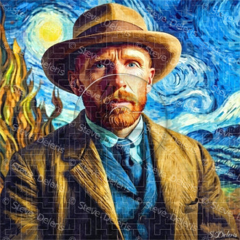 Zeitgenössisches Werk mit dem Titel « Vincent Van Gogh autoportrait », Erstellt von STEVE DELERIS