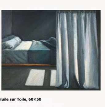 Zeitgenössisches Werk mit dem Titel « Chambre bleue », Erstellt von NARGES MIRNEZHAD