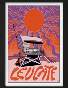 Zeitgenössisches Werk mit dem Titel « Leucate - La Cabane », Erstellt von AIRE GRAPHIC