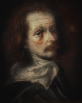 Zeitgenössisches Werk mit dem Titel « Inspiré de Van Dyck, Portrait d'un Homme Exténué », Erstellt von LA CIGOGNE