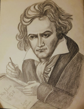 Zeitgenössisches Werk mit dem Titel « Beethoven », Erstellt von ANNE LEFèVRE RéMY