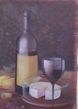 Zeitgenössisches Werk mit dem Titel « vinho e queijo », Erstellt von LEOMARIANO