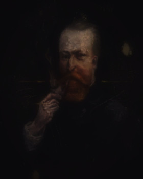 Zeitgenössisches Werk mit dem Titel « Portrait of Van Gogh smoking his Pipe », Erstellt von LA CIGOGNE