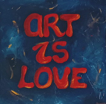 Zeitgenössisches Werk mit dem Titel « ART IS LOVE », Erstellt von SARAH