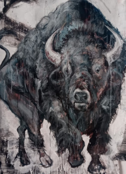 Zeitgenössisches Werk mit dem Titel « Buffalo », Erstellt von BENICHOU