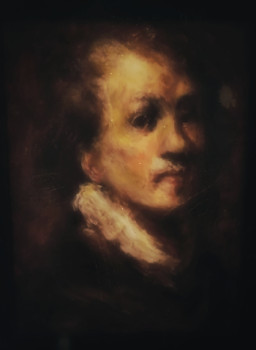 Zeitgenössisches Werk mit dem Titel « Inspiré de Rembrandt, Portrait d'un Homme en Tenue Royale », Erstellt von LA CIGOGNE