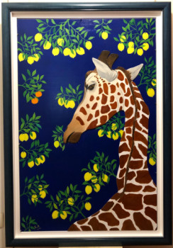 Zeitgenössisches Werk mit dem Titel « Girafe aux citrons et aux clémentines Corse ... », Erstellt von FRANK