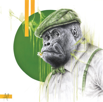 Zeitgenössisches Werk mit dem Titel « Peaky Monkey », Erstellt von BAZART GRAFIK