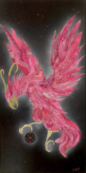 Zeitgenössisches Werk mit dem Titel « Phoenix Rose », Erstellt von SYMBOLIC ART BZH