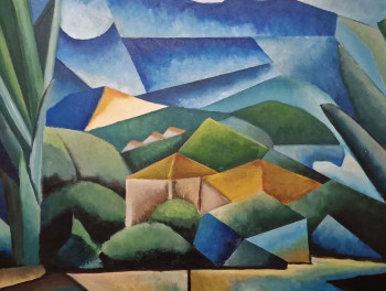 Zeitgenössisches Werk mit dem Titel « Paysage cubiste de rené milone », Erstellt von CHELI GT