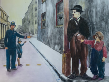 Zeitgenössisches Werk mit dem Titel « LE KID ET CHARLOT », Erstellt von JACQUES TAFFOREAU