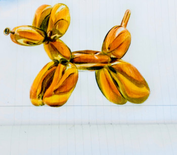 Zeitgenössisches Werk mit dem Titel « Golden Balloon Dog », Erstellt von RASMOUKAT