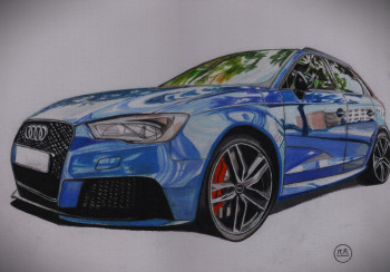 Zeitgenössisches Werk mit dem Titel « Audi Quattro RS6 », Erstellt von PIRDESSINS