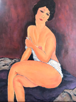 Zeitgenössisches Werk mit dem Titel « belle assise au divan », Erstellt von JEF