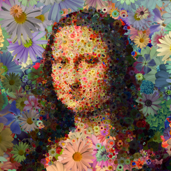 Zeitgenössisches Werk mit dem Titel « Lisa aux fleurs », Erstellt von ERIN-DURIEU