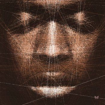 Zeitgenössisches Werk mit dem Titel « Ethnic Out Of Lines 16 - Black Closed Eyes », Erstellt von ERIN-DURIEU