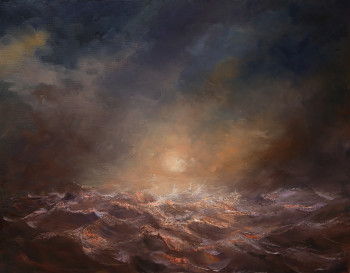 Zeitgenössisches Werk mit dem Titel « marine 98-14 », Erstellt von CHRISTIAN RUHAUT