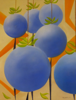 Zeitgenössisches Werk mit dem Titel « ORANGES BLEUES », Erstellt von FRANCIS HEINTZ