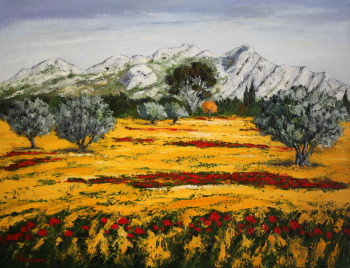 Zeitgenössisches Werk mit dem Titel « Le grand pin (Alpilles) », Erstellt von JEAN-FRANçOIS CLEMENCEAU