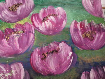 Zeitgenössisches Werk mit dem Titel « SEEROSEN - water lilies », Erstellt von FAIRYDUST