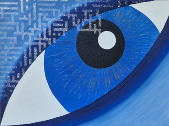 Zeitgenössisches Werk mit dem Titel « Eye close to opened », Erstellt von JB G GARCIN